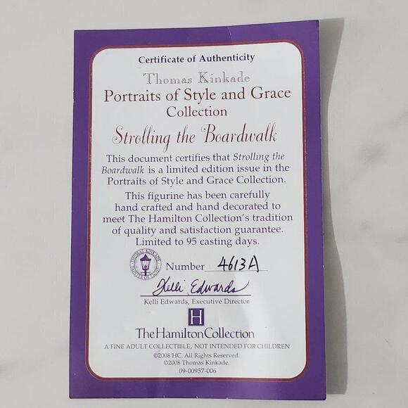 2/$50 Thomas Kinkade Scrolling the Boardwalk Figurine 4613A 2008 Collection - Picture 8 of 9